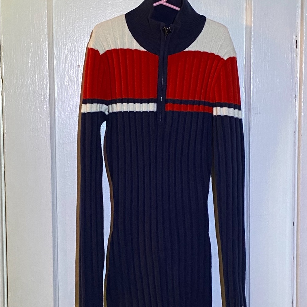 Tommy color block ribbed dress XXS
